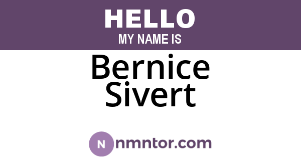 Bernice Sivert