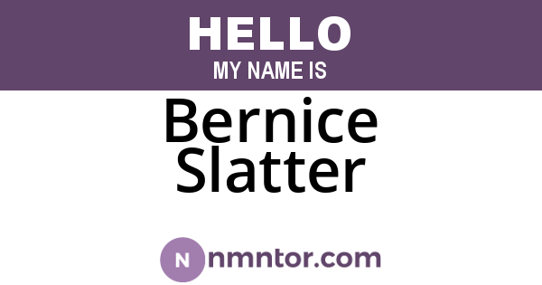 Bernice Slatter