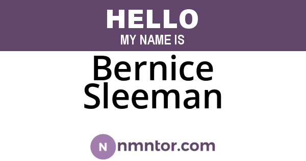 Bernice Sleeman