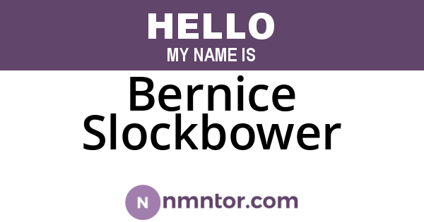 Bernice Slockbower