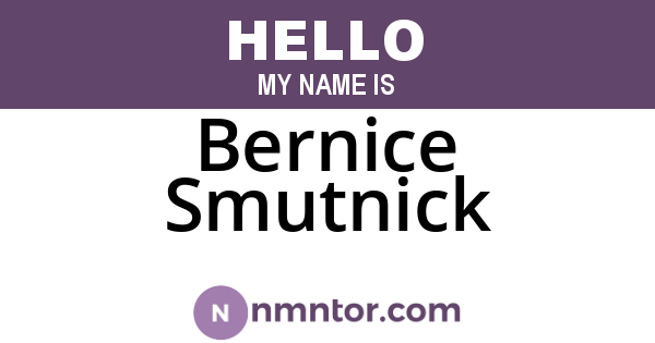 Bernice Smutnick