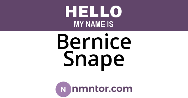 Bernice Snape