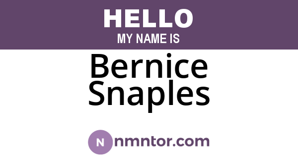Bernice Snaples