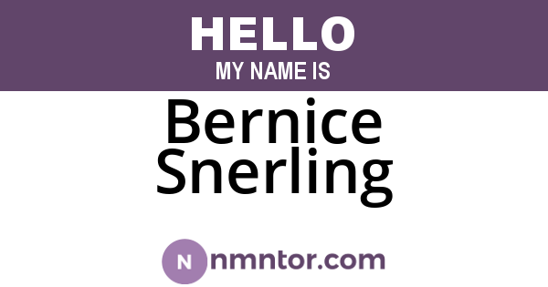 Bernice Snerling