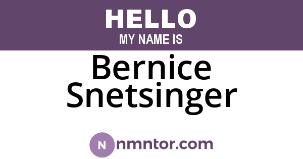 Bernice Snetsinger