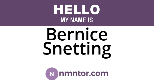 Bernice Snetting
