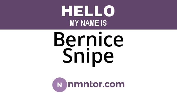 Bernice Snipe