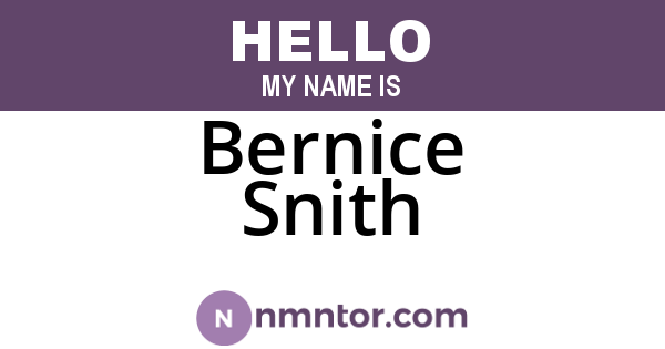 Bernice Snith