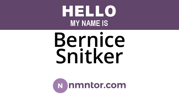 Bernice Snitker