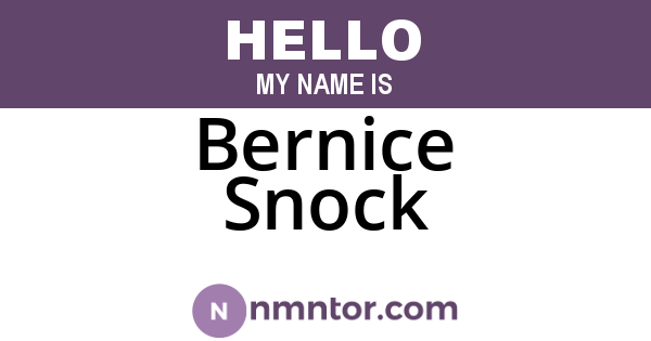 Bernice Snock