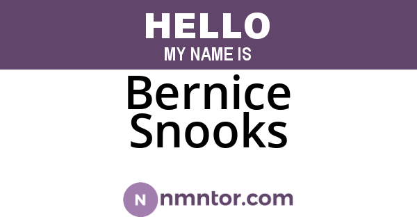 Bernice Snooks