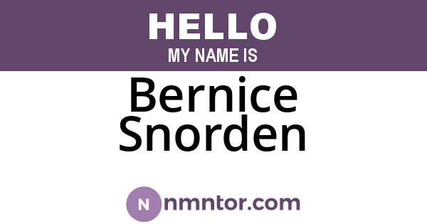 Bernice Snorden