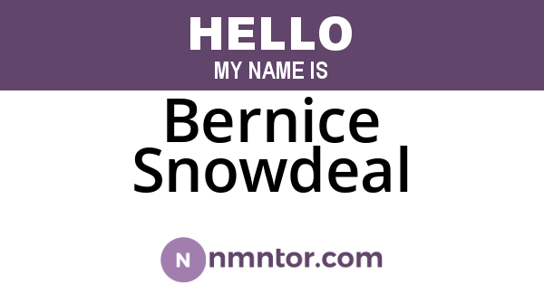 Bernice Snowdeal