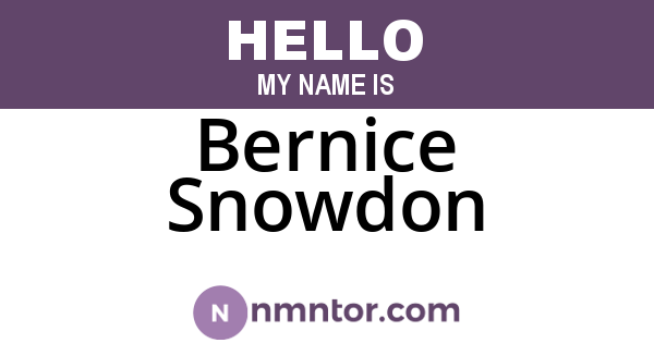 Bernice Snowdon