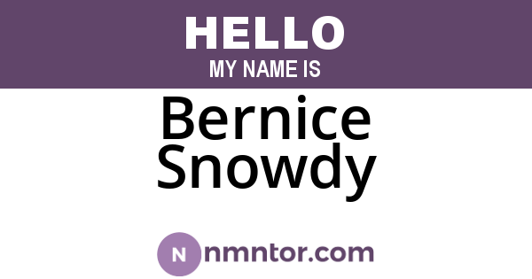 Bernice Snowdy