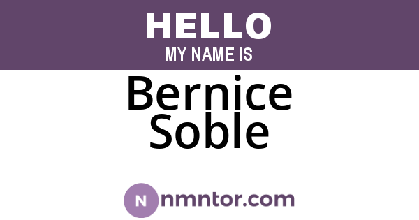 Bernice Soble