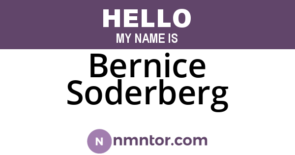 Bernice Soderberg