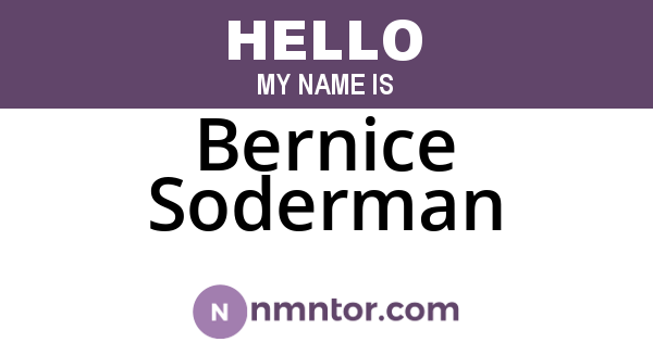 Bernice Soderman