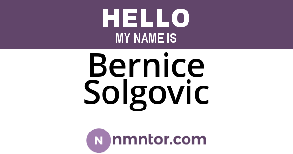Bernice Solgovic
