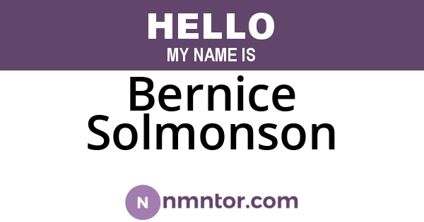 Bernice Solmonson