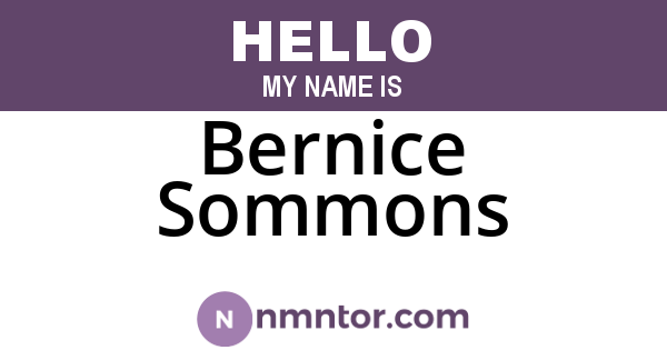Bernice Sommons