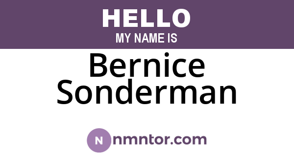 Bernice Sonderman