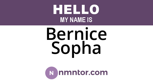 Bernice Sopha