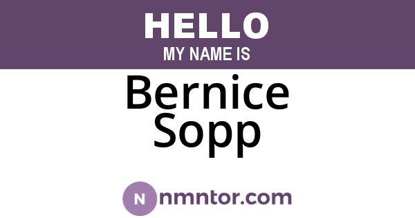 Bernice Sopp