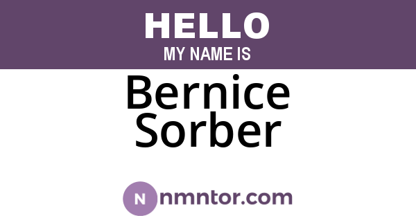 Bernice Sorber