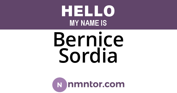 Bernice Sordia