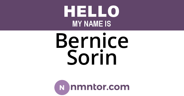 Bernice Sorin