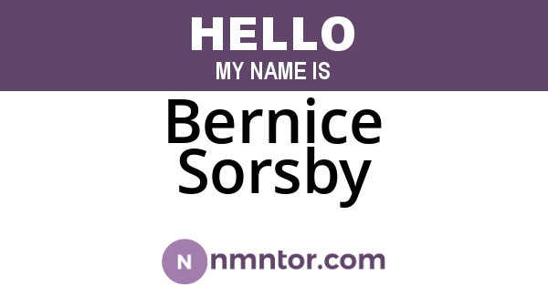 Bernice Sorsby