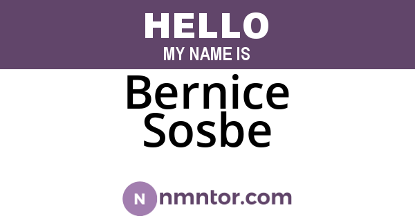 Bernice Sosbe