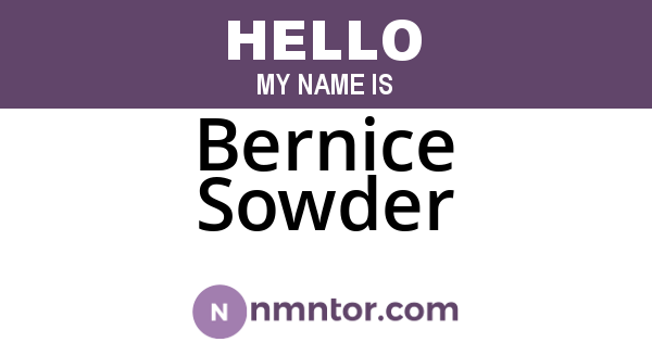 Bernice Sowder
