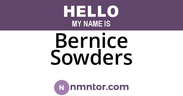 Bernice Sowders