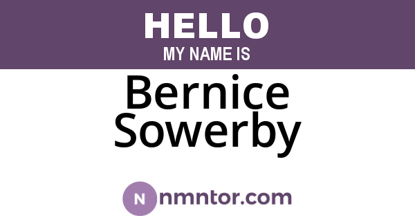 Bernice Sowerby