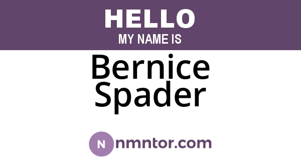 Bernice Spader
