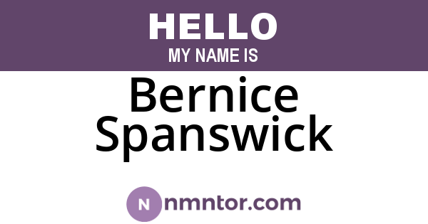Bernice Spanswick
