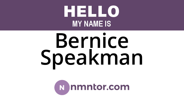 Bernice Speakman