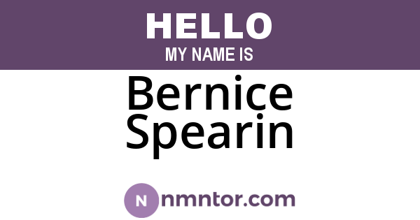 Bernice Spearin