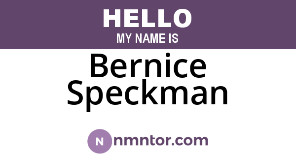 Bernice Speckman