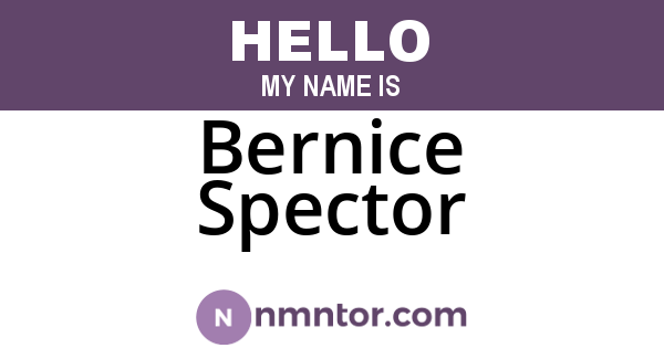 Bernice Spector