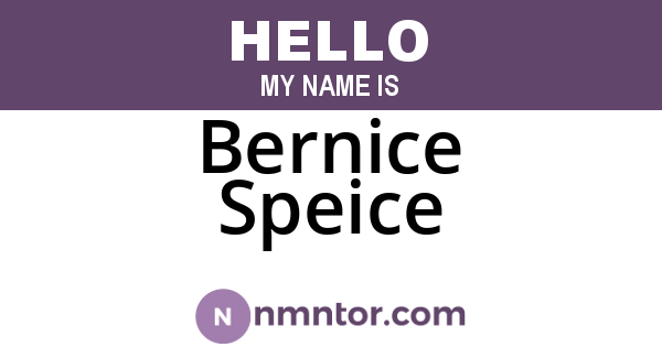 Bernice Speice