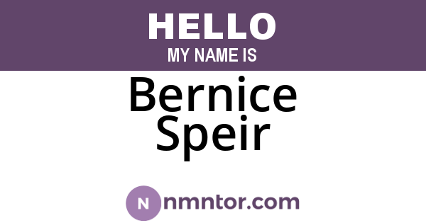 Bernice Speir