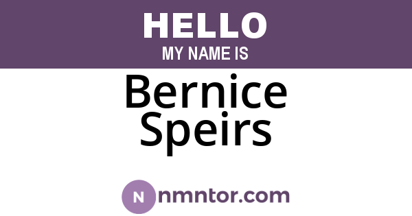 Bernice Speirs