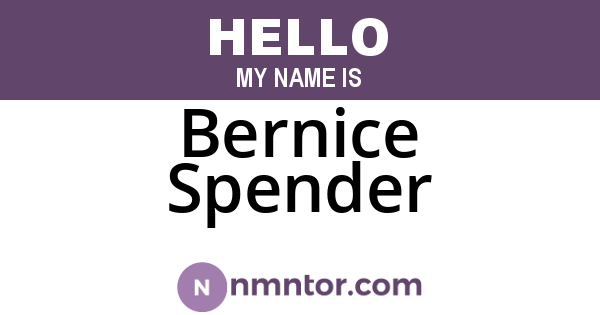 Bernice Spender