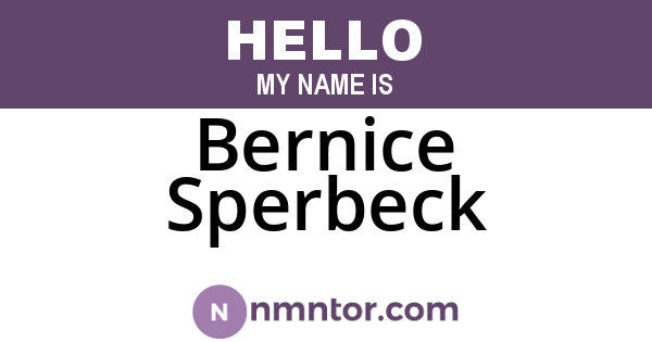 Bernice Sperbeck
