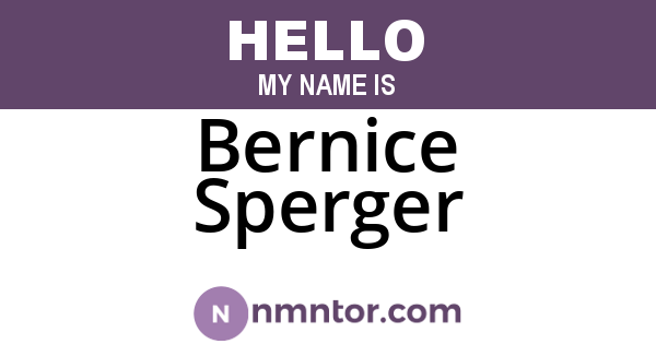 Bernice Sperger