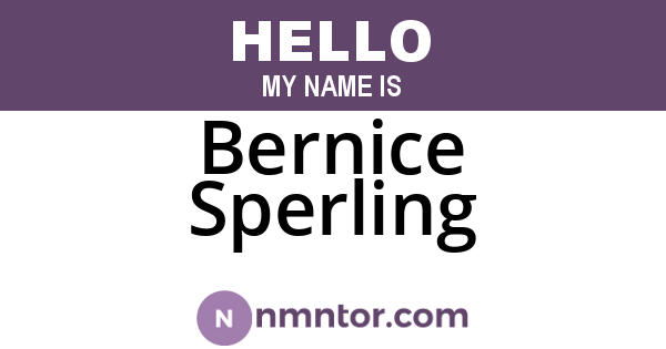 Bernice Sperling