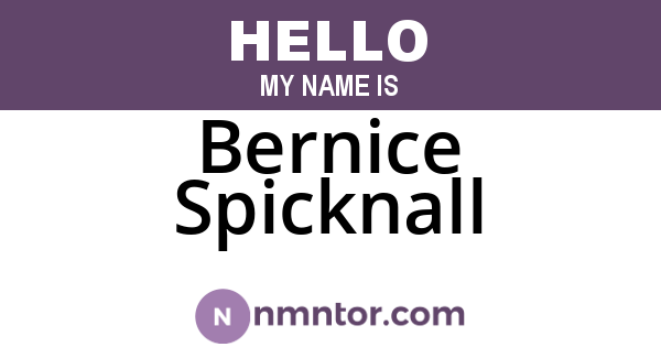 Bernice Spicknall